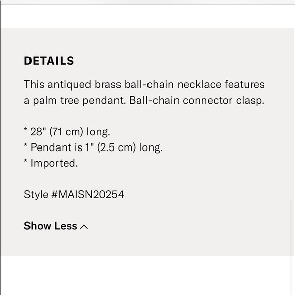 Maison Scotch Palm Tree Necklace - Picture 5 of 5